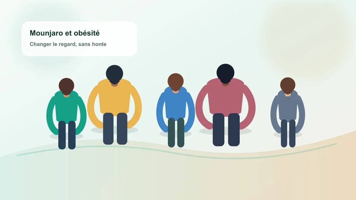 Illustration de plusieurs personnes de dos, de gabarits différents, avançant ensemble dans une ambiance douce et bienveillante