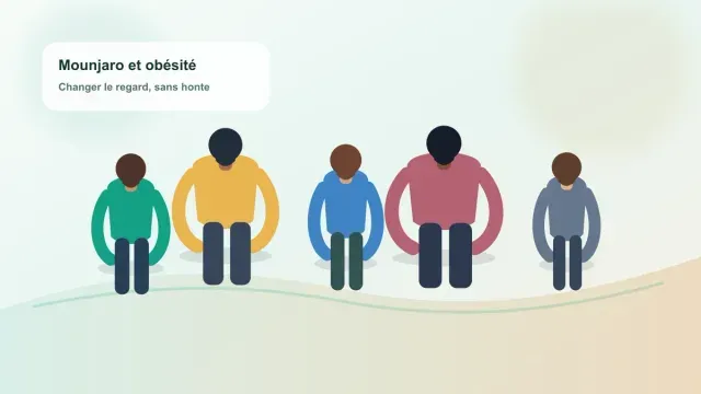 Illustration de plusieurs personnes de dos, de gabarits différents, avançant ensemble dans une ambiance douce et bienveillante